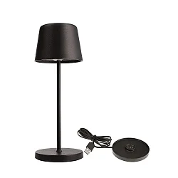 Tafellamp op batterijen BUNDLE CANIS MINI set van 1, met lader IP65, mat, zwart dimbaar