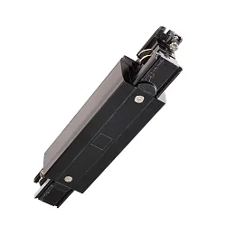 3-fase lengteconnector D LINE met voedermogelijkheid, zwart