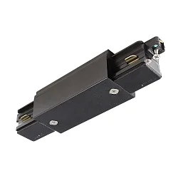 1-fase lengteconnector D ONE met voedermogelijkheid, links-rechts, zwart