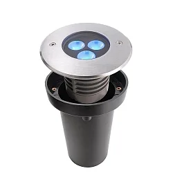 Vloerinbouwarmatuur III RGB RGB, begaanbaar, symmetrisch IP67, zilver dimbaar