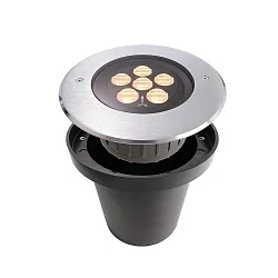 Vloerinbouwarmatuur CANUM ASYM Ø 17.6CM asymmetrisch, begaanbaar, schakelbaar IP67, zilver dimbaar