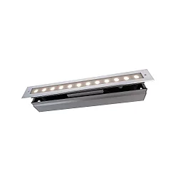Vloerinbouwarmatuur LINE V, helder, zilver, transparant