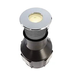 Vloerinbouwarmatuur ALZIRR II symmetrische straling IP67, zilver dimbaar