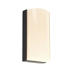 Wandarmatuur voor buitenshuis GRUMIUM rond IP54, donkergrijs, gesatineerd, wit