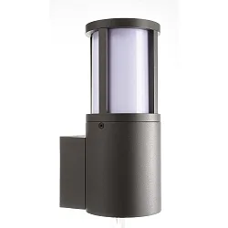 Wandarmatuur voor buitenshuis FACADO II ROUND OPAL rond E27 IP65, donkergrijs, mat dimbaar