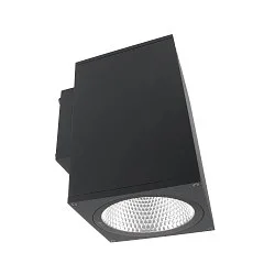 Gevelspot SHORELINE PRO SQUARE 140 DOWN 1-vlams, hoekig, CCT Switch IP65, donkergrijs dimbaar