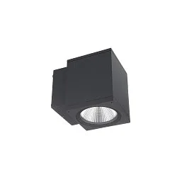 Gevelspot PRO SQUARE 100 DOWN 1-vlams, hoekig, CCT Switch IP65, donkergrijs dimbaar