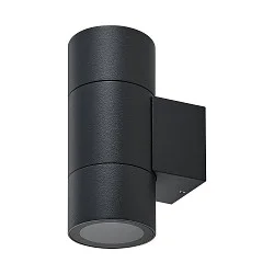 facade spotlight ACHERNAR UP & DOWN 2 flames, cylindrical, with lamp socket GU10 IP65, dark grey