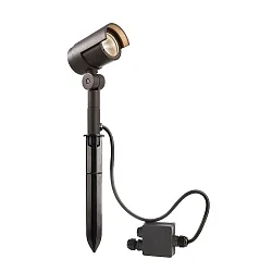 Lamp met grondpen KEID II kantelbaar, schakelbaar IP65, donkergrijs 