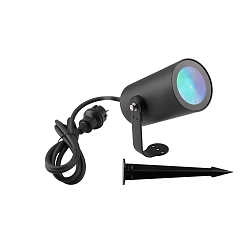 Armatuur met grondpen RF-SMART WIDE-SPOT RGB+TW ZigBee aanstuurbaar, Radio bestuurbaar IP20, antraciet dimbaar