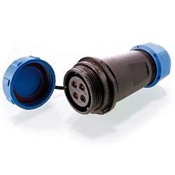 Aansluiting stopcontact WEIPU 4-polig, blauw, zwart