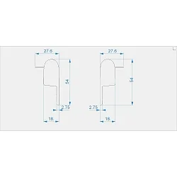 Eindkap ET-03-10 set van 2, wit