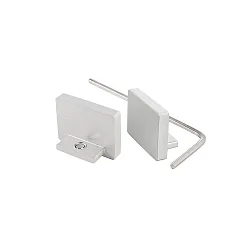 Eindkap AU-10-12 set van 2, zilver geanodiseerd