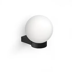 Wandarmatuur CLUB LIGHT E27 IP20, opaal, zwart mat 