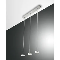 Fabas Luce DUNK LED Pendant luminaire, brushed aluminum, 3 flames
