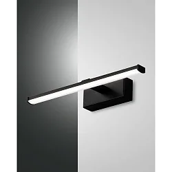 Spiegelarmatuur NALA 300MM down, hoekig, schakelbaar, gebogen IP44, zwart 
