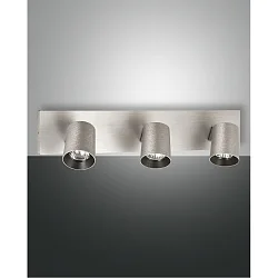 Spot MODO 3-vlams, instelbaar GU10 IP20, aluminium geborsteld dimbaar