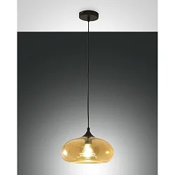Pendelarmatuur ELA instelbaar E27 IP20, amber, zwart dimbaar