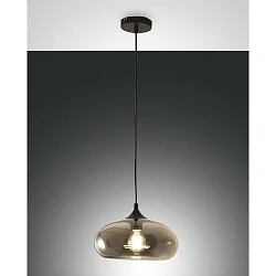Pendelarmatuur ELA instelbaar E27 IP20, rookkleuren, zwart dimbaar