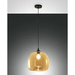 Pendelarmatuur MAIA instelbaar E27 IP20, amber, zwart dimbaar