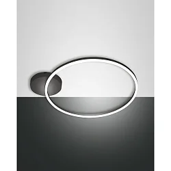 Plafondarmatuur GIOTTO Ø 60CM SINGLE groot, 1-voudig IP20, gesatineerd, zwart dimbaar