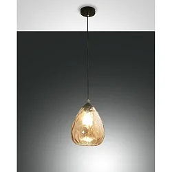 Pendant luminaire GISELLA, E27, 1x 60W, IP20, amber
