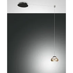 Pendelarmatuur ARABELLA lang IP20, amber, zwart dimbaar