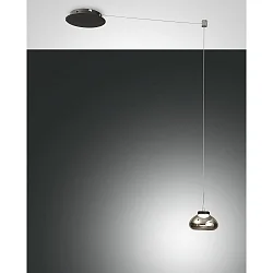 Pendelarmatuur ARABELLA lang IP20, rookkleuren, zwart dimbaar