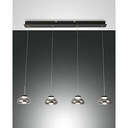 LED Pendant luminaire ARABELLA 1, 4x 8W, 3000K, 2880lm, IP20, gray transparent