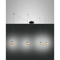 LED Pendant luminaire ARABELLA 2, 4x 8W, 3000K, 2880lm, IP20, amber