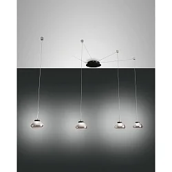 LED Pendant luminaire ARABELLA 2, 4x 8W, 3000K, 2880lm, IP20, gray transparent