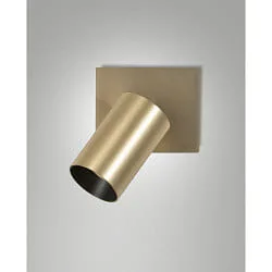 reading lamp FLORES 1 flame, with switch GU10 IP20, black, satined brass dimmable