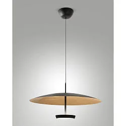 Pendelarmatuur YUKO instelbaar, direct / indirect IP20, zwart, bladgoud dimbaar