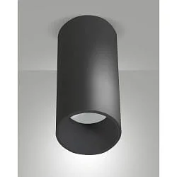 Downlight RAY cilindrisch, stijf, opbouwversie IP44, zwart dimbaar