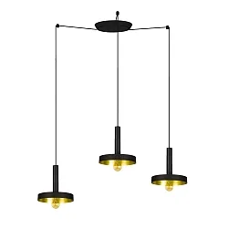 Pendelarmatuur WHIZZ 3-vlams E27 IP20, goud, zwart 
