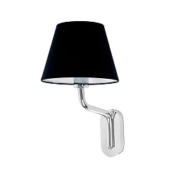 Wandarmatuur ETERNA E27 IP20, chroom, zwart 