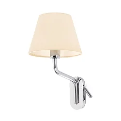 Wandarmatuur ETERNA E27 IP20, beige, chroom 