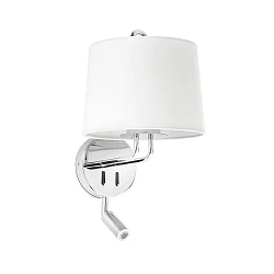 Wandarmatuur MONTREAL E27 IP20, chroom, wit 