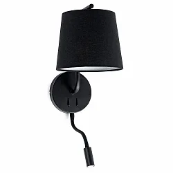 Wandarmatuur BERNI E27 IP20, zwart mat 