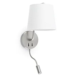Wandarmatuur BERNI E27 IP20, nikkel gesatineerd 