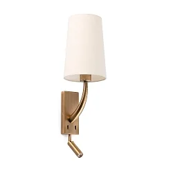 Wandarmatuur REM E27 IP20, beige, antiek goud 
