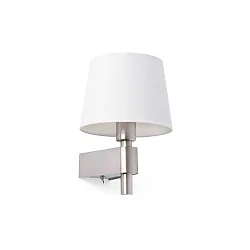 Wandarmatuur ROOM E27 IP20, nikkel gesatineerd, wit 