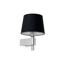 Wandarmatuur ROOM E27 IP20, nikkel gesatineerd, zwart 