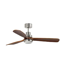 Ceiling fan LANTAU XL with remote control IP20, nickel matt, walnut