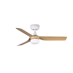 Plafond ventilator MINI PUNT S met Afstandsbediening IP20, wit mat, ahorn