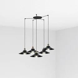 Pendelarmatuur MARLIN 5-vlams E27 IP20, antiek goud 