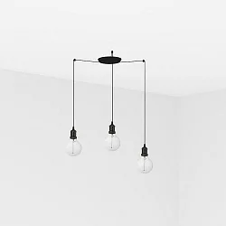 pendant luminaire ART 3 flames E27 IP20, black 