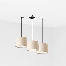 Pendelarmatuur CONGA 3-vlams E27 IP20, beige, zwart mat 