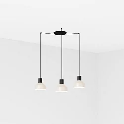 pendant luminaire KOMBO 3 flames E27 IP20, beige, black matt 