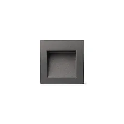 Wandinbouwarmatuur SEDNA SQ90 vierkant, indirect, schakelbaar IP65, donkergrijs 